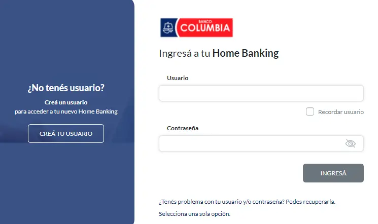 ingresar homebanking tarjeta shopping columbia